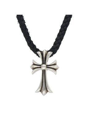 Chrome Hearts CH Crs Sml BC Small CH Cross Boro Chip Silver Necklace